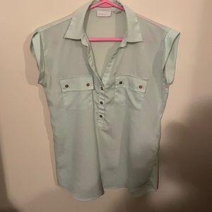Mint green NY & Co half button up top size XS. Perfect for business casual